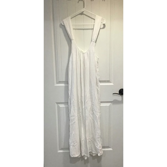 NWOT Faherty Organic Cotton Tie Back Midi Dress White Sz S Sleeveless Boho Beach - Picture 3 of 7